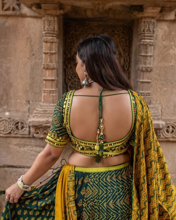 Trending Printed Green Lehenga Choli - Image 5