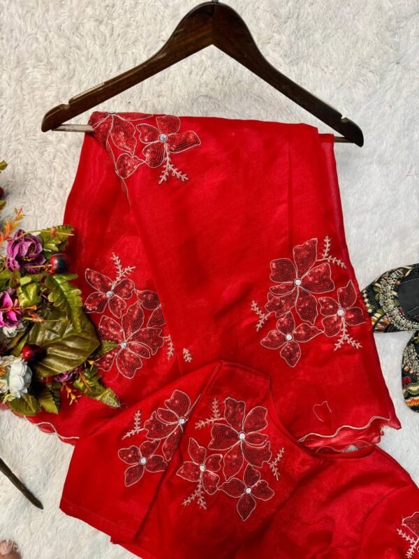 Wedding Wear Jimi Chu Red Saree