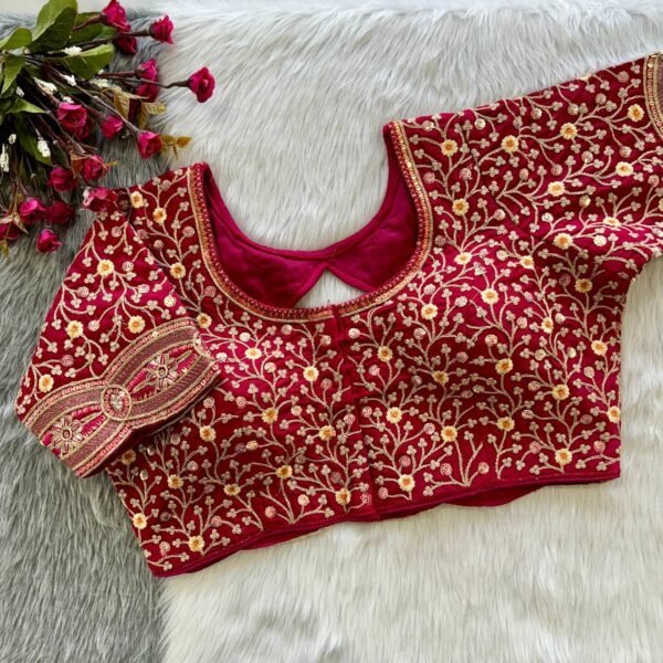 Designer Embroidery Pink Blouse