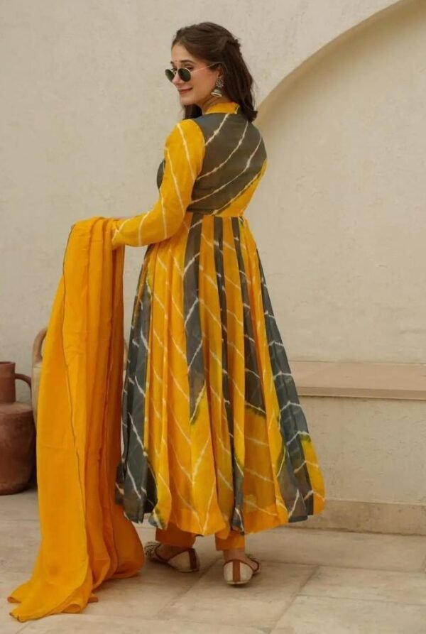 Designer Orgecza Yellow Gown Set - Image 4