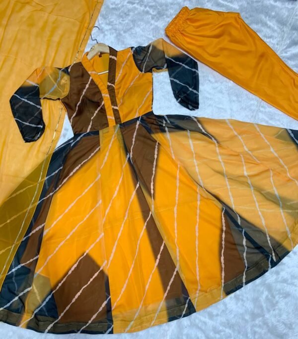 Designer Orgecza Yellow Gown Set - Image 6