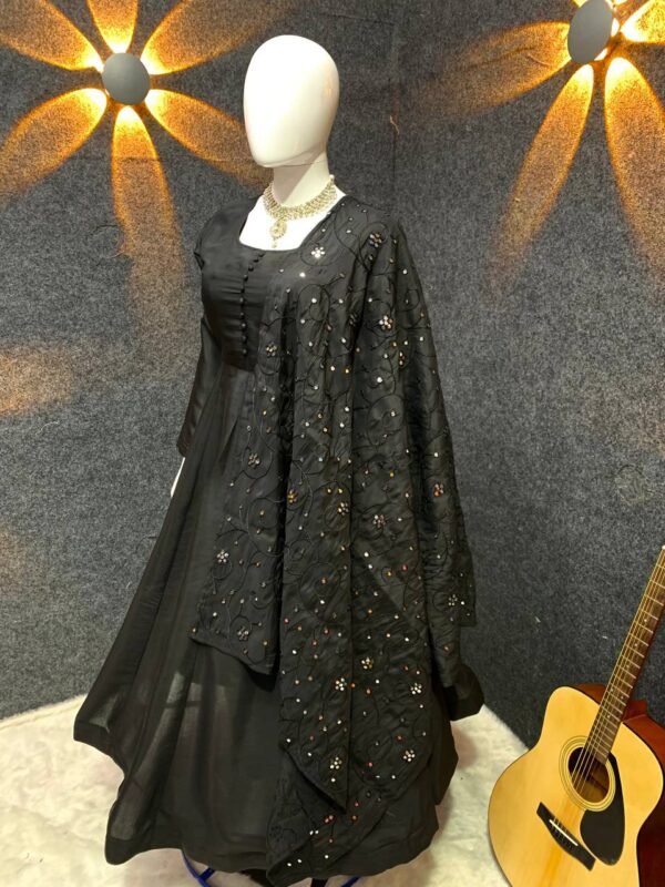 Readymade Micro Cotton Black Anarkali Suits - Image 8