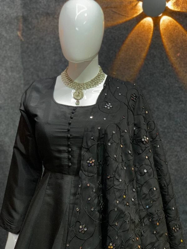 Readymade Micro Cotton Black Anarkali Suits - Image 9